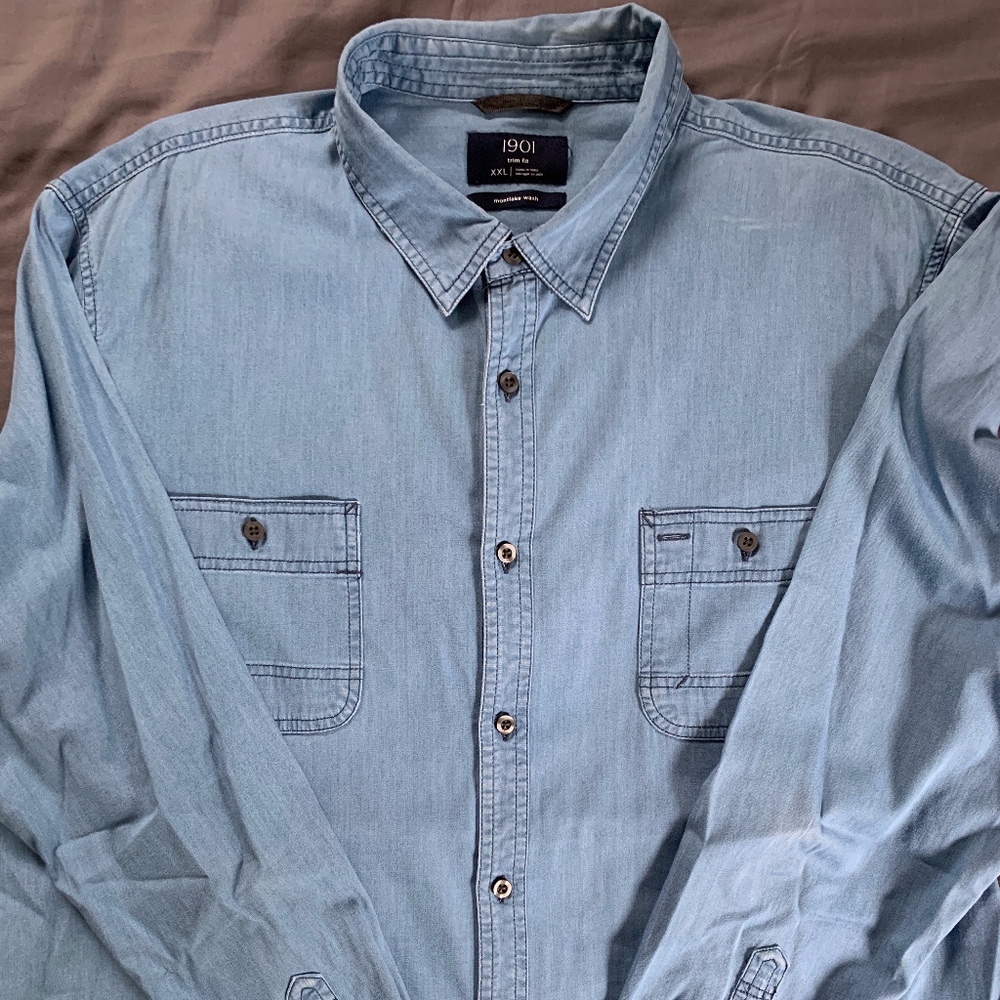 1901 (Nordstrom) Casual Denim Shirt (XXL)